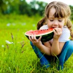 girl eating watermelon