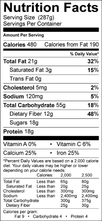 Apple Peanut Butter Overnight Oats Label